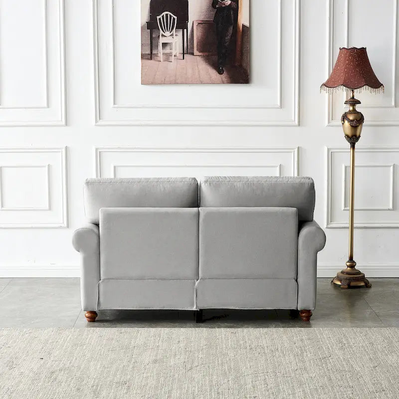 Causeuse de rangement en tissu de lin - Beige