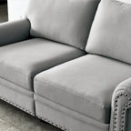 Causeuse de rangement en tissu de lin - Beige