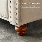 Causeuse de rangement en tissu de lin - Beige