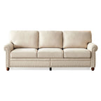 Causeuse de rangement en tissu de lin - Beige