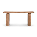 Console en bois de manguier de 172,7 cm avec base en forme de boîte