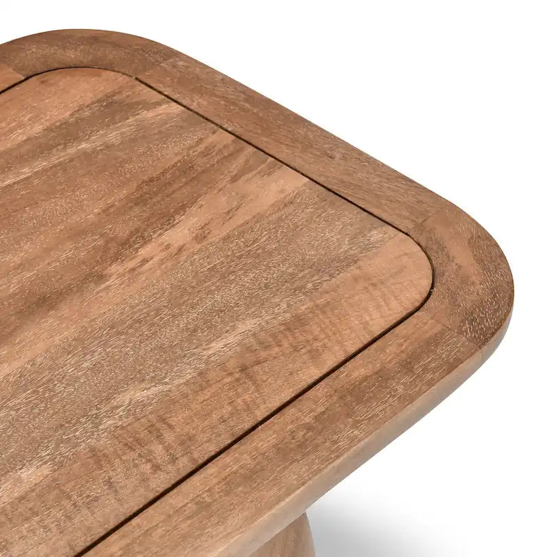 Console en bois de manguier de 172,7 cm avec base en forme de boîte