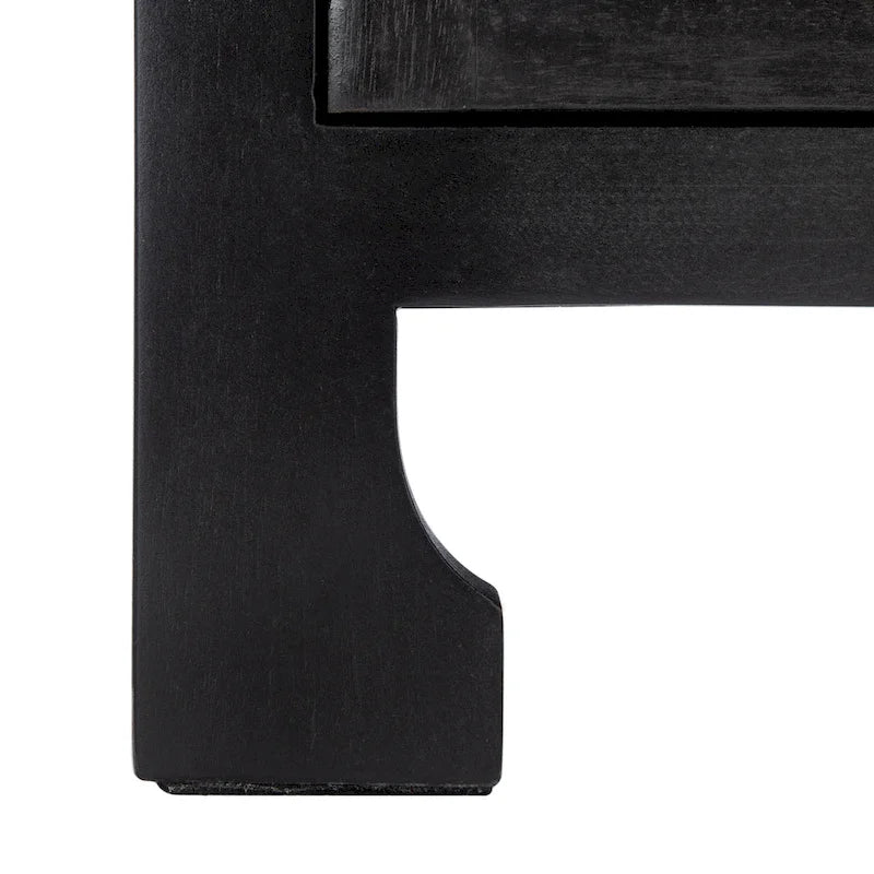 Table de chevet 1 tiroir 1 porte Coastal avec détails en rotin