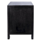 Table de chevet 1 tiroir 1 porte Coastal avec détails en rotin