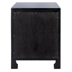 Table de chevet 1 tiroir 1 porte Coastal avec détails en rotin