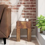 Tabouret en teck massif – Petite table d'appoint, marron, 30 x 30 x 40 cm