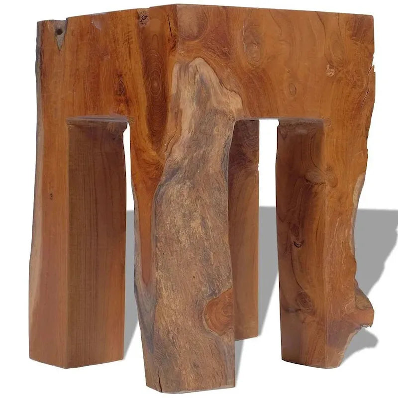 Tabouret en teck massif – Petite table d'appoint, marron, 30 x 30 x 40 cm