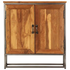 Buffet Teck recyclé et Acier 25,6x11,8x27,6