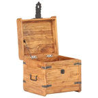 Coffre de rangement en bois d'acacia massif avec loquet, 40 x 40 x 40 cm