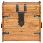 Coffre de rangement en bois d'acacia massif avec loquet, 40 x 40 x 40 cm