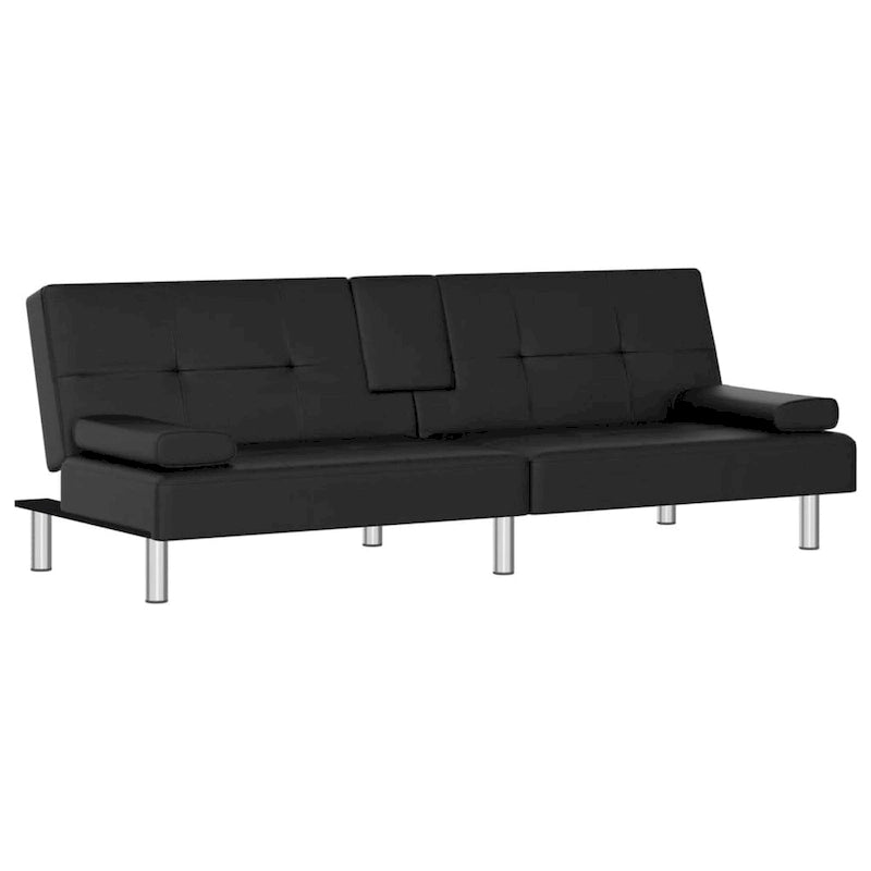 Canapé-lit pliable avec porte-gobelets - Similicuir, 78,7 x 35 x 27,6 po