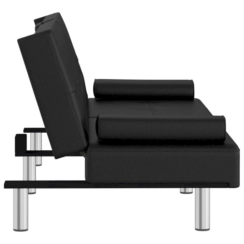 Canapé-lit pliable avec porte-gobelets - Similicuir, 78,7 x 35 x 27,6 po