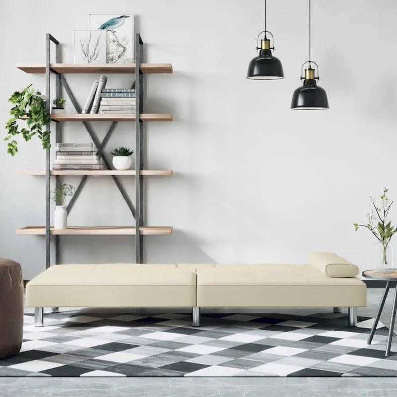 Canapé-lit pliable avec porte-gobelets - Similicuir, 78,7 x 35 x 27,6 po