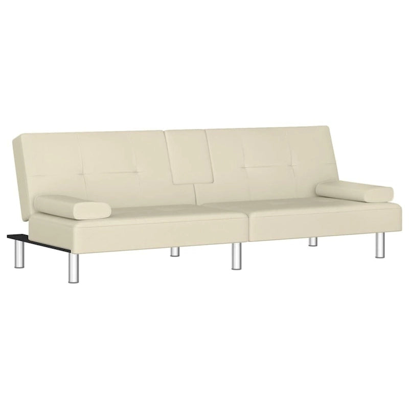 Canapé-lit pliable avec porte-gobelets - Similicuir, 78,7 x 35 x 27,6 po