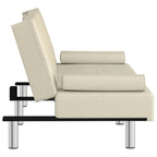 Canapé-lit pliable avec porte-gobelets - Similicuir, 78,7 x 35 x 27,6 po