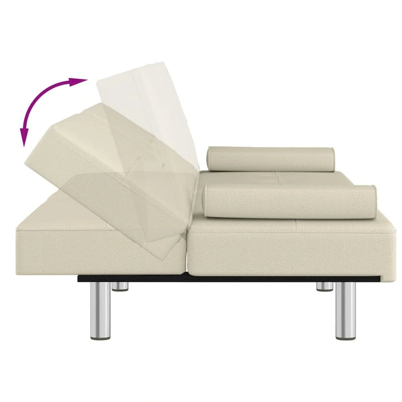 Canapé-lit pliable avec porte-gobelets - Similicuir, 78,7 x 35 x 27,6 po