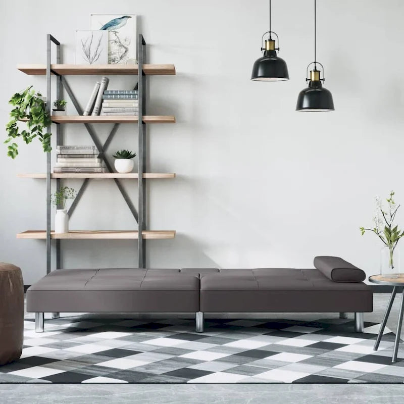 Canapé-lit pliable avec porte-gobelets - Similicuir, 78,7 x 35 x 27,6 po