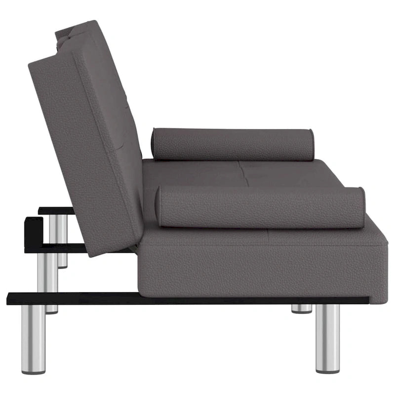 Canapé-lit pliable avec porte-gobelets - Similicuir, 78,7 x 35 x 27,6 po