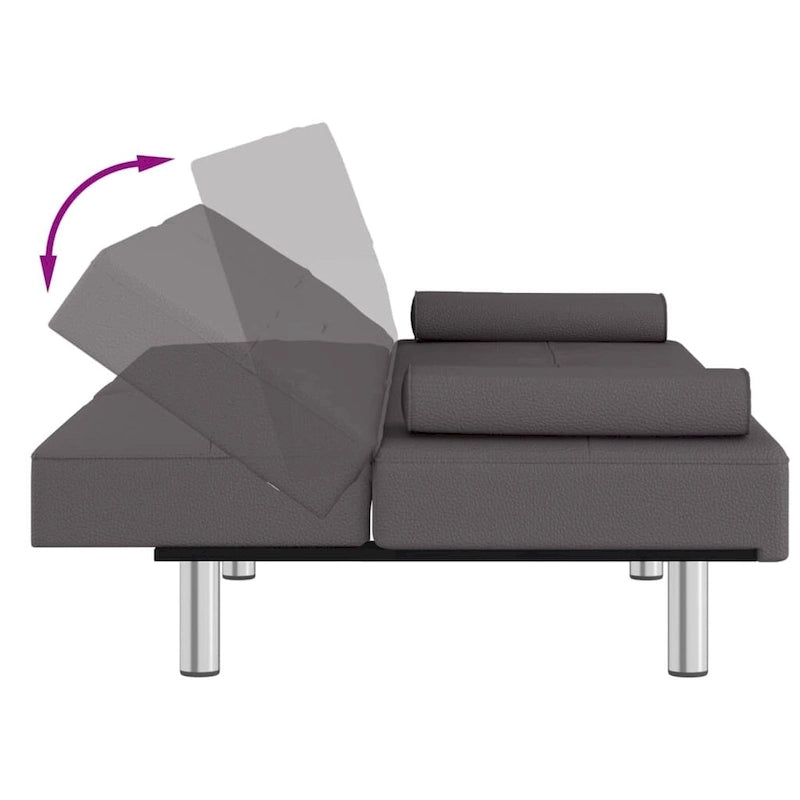 Canapé-lit pliable avec porte-gobelets - Similicuir, 78,7 x 35 x 27,6 po