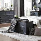 Commode de style rustique à 5 tiroirs avec glissières à billes – 45 po (L) x 15,86 po (P) x 21,14 po (H)