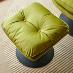 Fauteuil d'appoint pivotant en velours avec ottoman