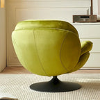 Fauteuil d'appoint pivotant en velours avec ottoman
