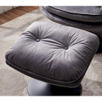 Fauteuil d'appoint pivotant en velours avec ottoman
