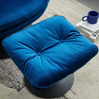 Fauteuil d'appoint pivotant en velours avec ottoman