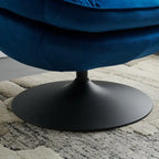 Fauteuil d'appoint pivotant en velours avec ottoman