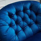 Fauteuil d'appoint pivotant en velours avec ottoman