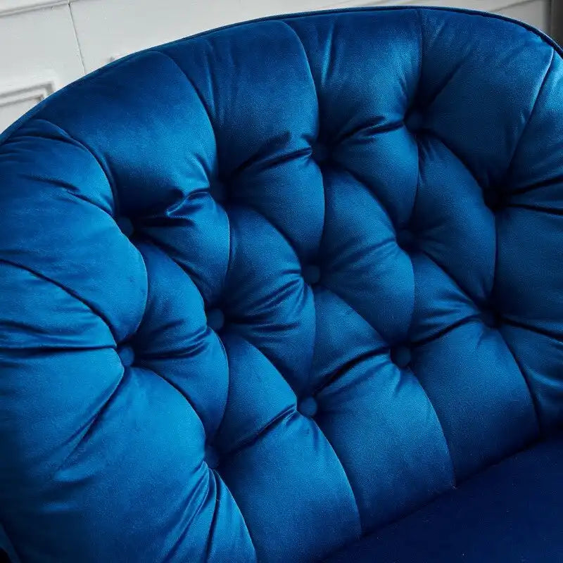 Fauteuil d'appoint pivotant en velours avec ottoman