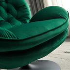 Fauteuil d'appoint pivotant en velours avec ottoman