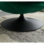 Fauteuil d'appoint pivotant en velours avec ottoman