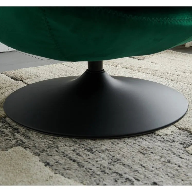 Fauteuil d'appoint pivotant en velours avec ottoman