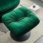 Fauteuil d'appoint pivotant en velours avec ottoman