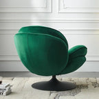 Fauteuil d'appoint pivotant en velours avec ottoman