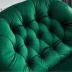 Fauteuil d'appoint pivotant en velours avec ottoman