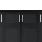 Porte-manteau haut en bois avec 8 placards et 4 compartiments ouverts