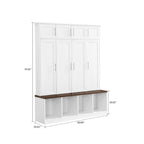 Porte-manteau haut en bois avec 8 placards et 4 compartiments ouverts