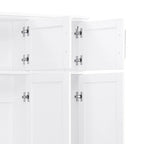 Porte-manteau haut en bois avec 8 placards et 4 compartiments ouverts