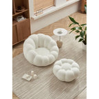 Fauteuil d'appoint et repose-pieds rembourrés en tissu 3D