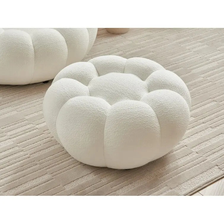 Fauteuil d'appoint et repose-pieds rembourrés en tissu 3D