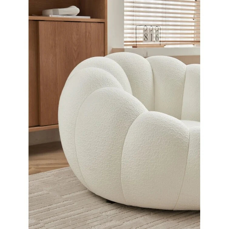 Fauteuil d'appoint et repose-pieds rembourrés en tissu 3D