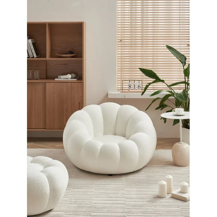 Fauteuil d'appoint et repose-pieds rembourrés en tissu 3D