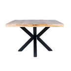 Table à manger carrée 48" avec plateau en bois de manguier et piètement araignée en métal