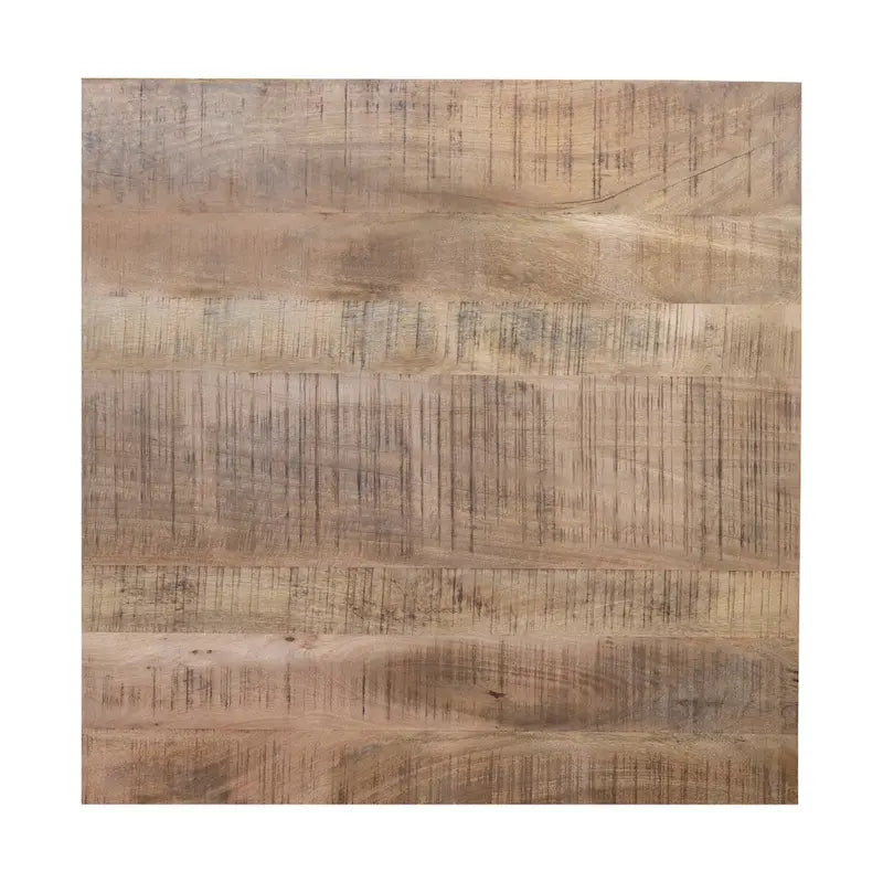 Table à manger carrée 48" avec plateau en bois de manguier et piètement araignée en métal