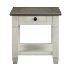 Antique Finish 1pc End Table with Drawer Bottom Shelf Wooden Side Table