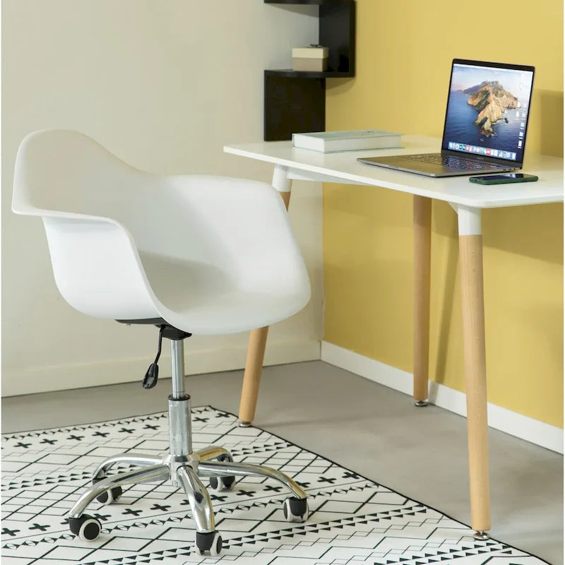 Chaise de bureau pivotante réglable avec roulettes