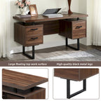 Bureau d'ordinateur avec tiroirs de classement et de rangement