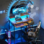 Bureau d'ordinateur de 101,6 cm avec multiprise intégrée